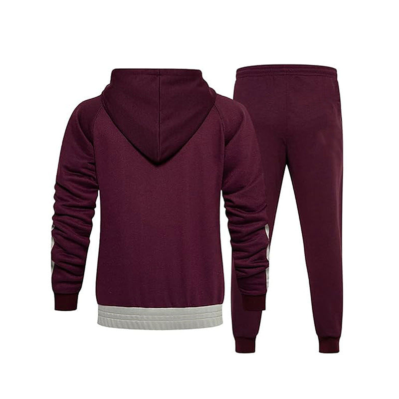 Herren Sportlicher Trainingsanzug mit kontrastreichem Design und elastischen Bündchen EB