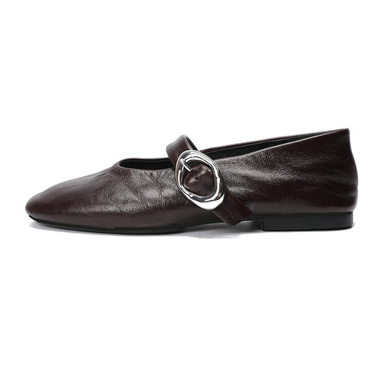 Damen Ballerinas mit verstellbarem Riemen und eleganter Schnalle EB