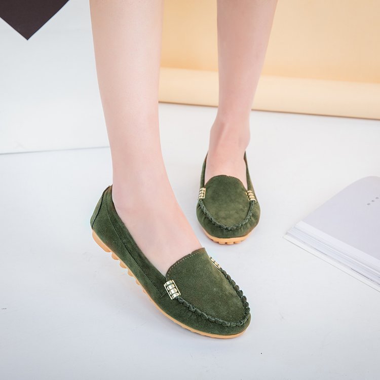 Damen nan bequeme Veloursleder Mokassins mit gepolsterter Innensohle EB