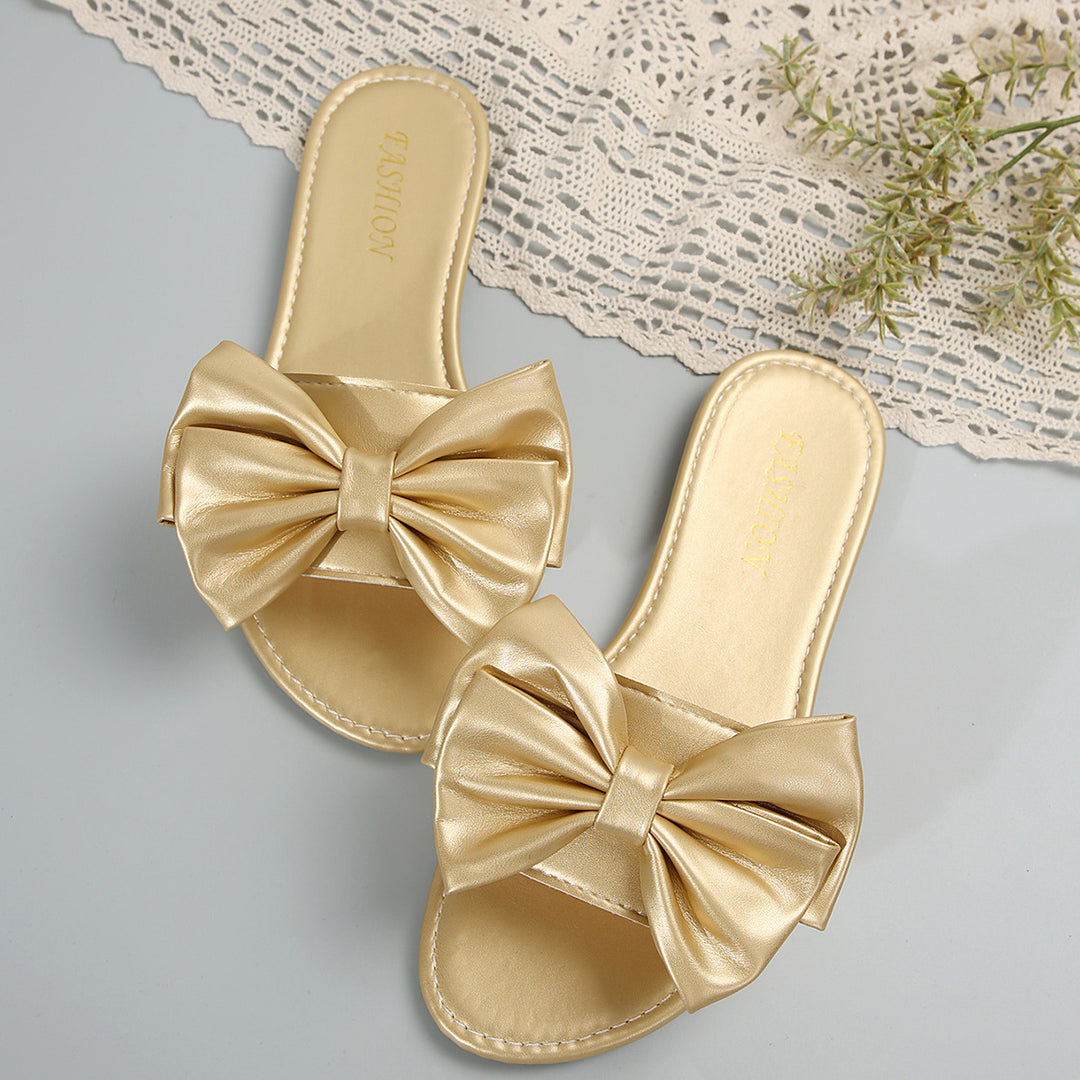Damen elegante Slipper mit großzügigem Schleifen-Detail EB