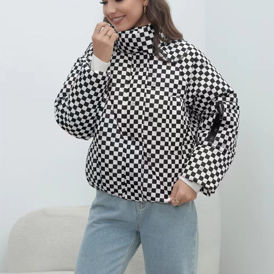Damen Winddichte Steppjacke mit hochgeschlossenem Kragen EB