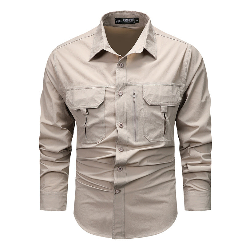 Herren nan robustes Trekkinghemd mit verstärkten Brusttaschen und atmungsaktivem Material EB