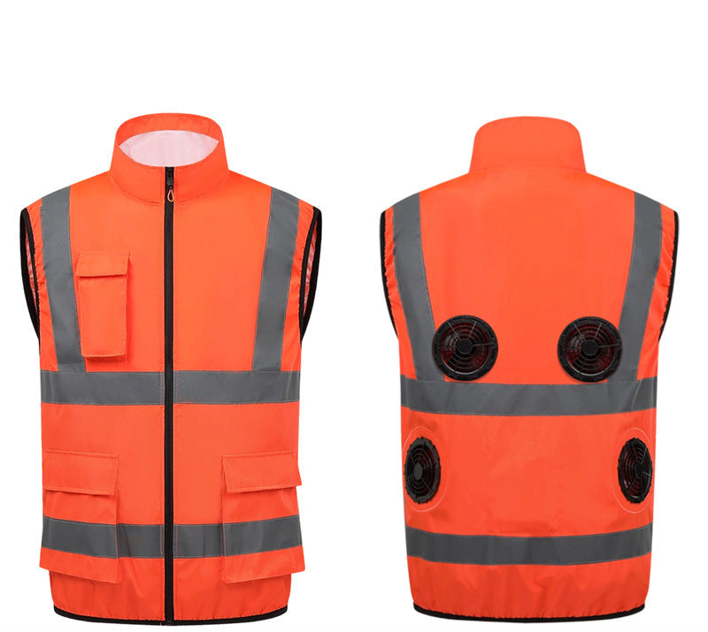 Unisex nan hochsichtbare Arbeitsweste mit reflektierenden Streifen und Mehrzwecktaschen R&B