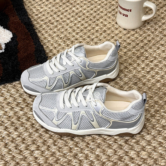 Damen sportliche Sneakers mit atmungsaktivem Obermaterial und rutschfester Sohle EB
