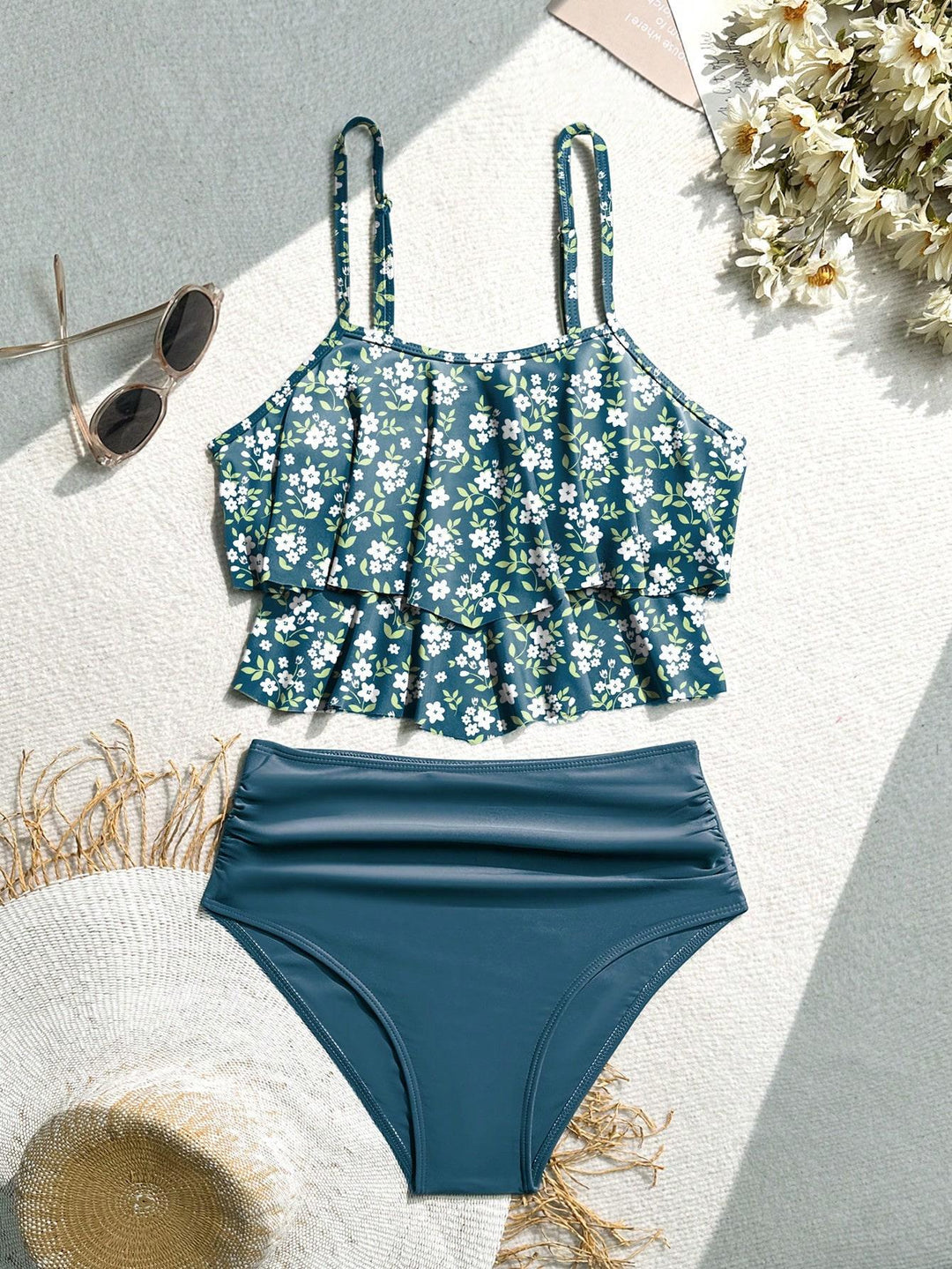 Damen Bikini-Set mit voluminösem Rüschendesign EB