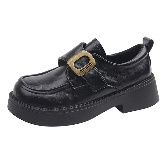 Damen Modische Slipper mit glänzenden Schnallen und bequemer Plateausohle EB