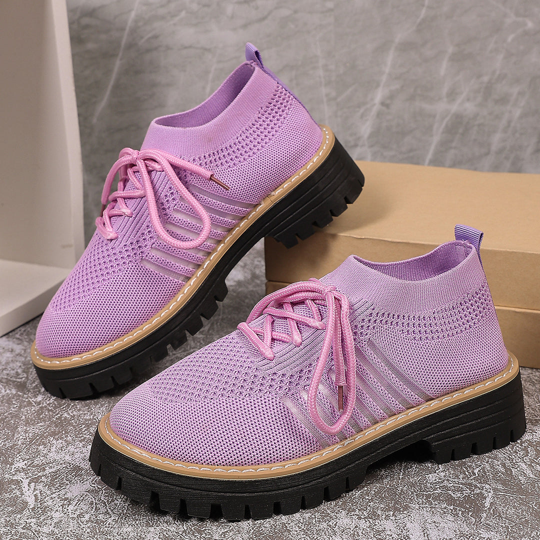 Damen Sportliche Sneakers mit atmungsaktivem Strickoberteil und rutschfester Sohle EB