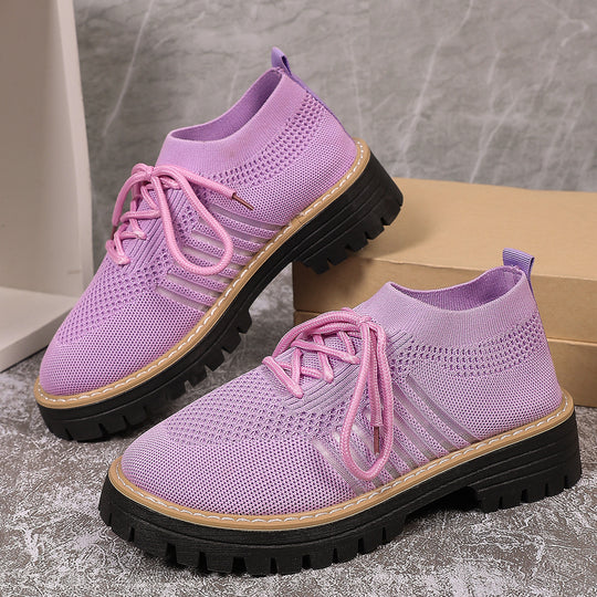 Damen Sportliche Sneakers mit atmungsaktivem Strickoberteil und rutschfester Sohle EB