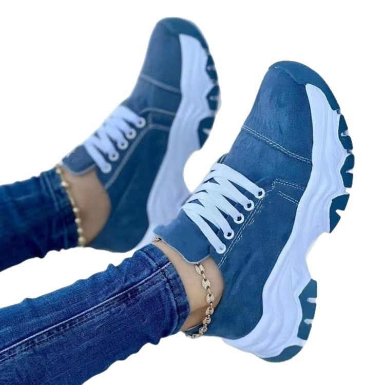Damen Sportliche Chunky Sneakers mit luftiger Mesh-Oberfläche und dämpfender Sohle EB