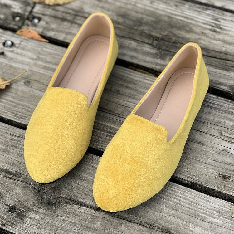 Damen spitz zulaufende Velours‑Loafer mit gepolsterter Innensohle EB