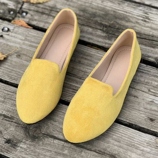 Damen spitz zulaufende Velours‑Loafer mit gepolsterter Innensohle EB