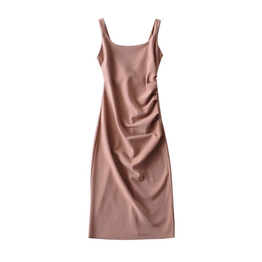 Damen figurbetontes Midi-Kleid mit elegantem Rüschendetail EB