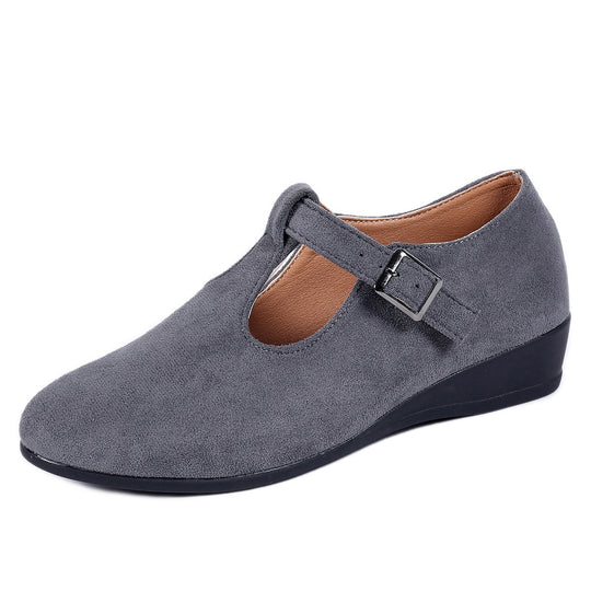 Damen Wedge-Pantoletten mit eleganter Schnallen-Applikation EB