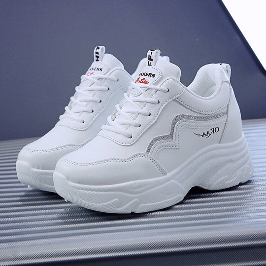 Damen Sportliche Sneakers mit modischer Plateau-Sohle und atmungsaktiver Obermaterialstruktur EB