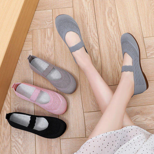 Damen Komfortable Slip-On Ballerinas EB