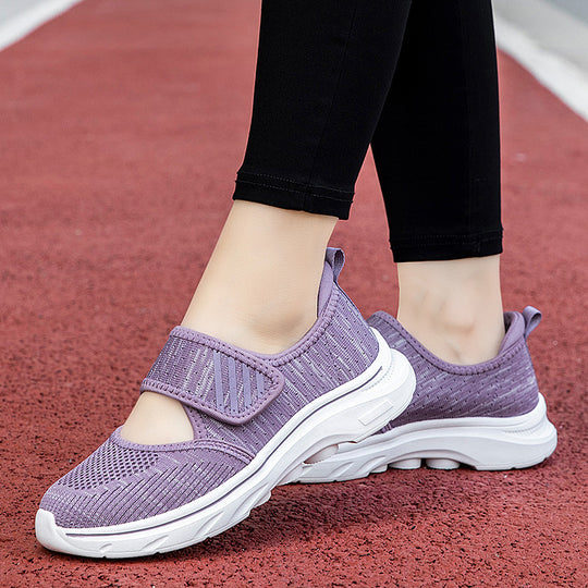 Damen Leichte Komfort-Sneaker mit Klettverschluss EB