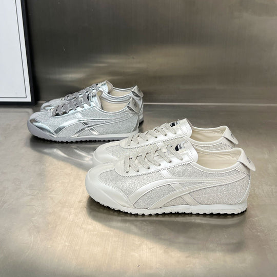 Damen Sportliche Sneakers mit glitzerndem Obermaterial und rutschfester Sohle EB
