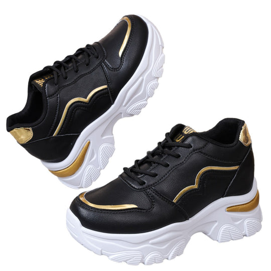 Damen Sportliche Sneaker mit modischem Metallic-Detail und dämpfender Sohle EB