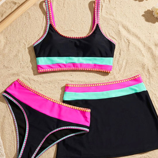 Damen Buntes Sportliches Bikini-Set EB