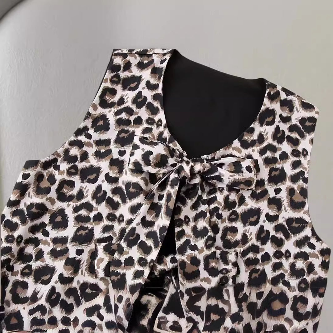 Damen Weite Leoprint-Hosen EB