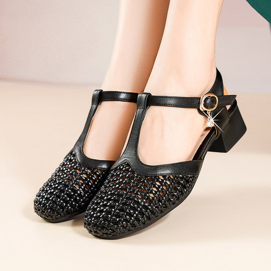 Damen Slingpumps mit eleganter Netzstruktur und modischem Riemen EB