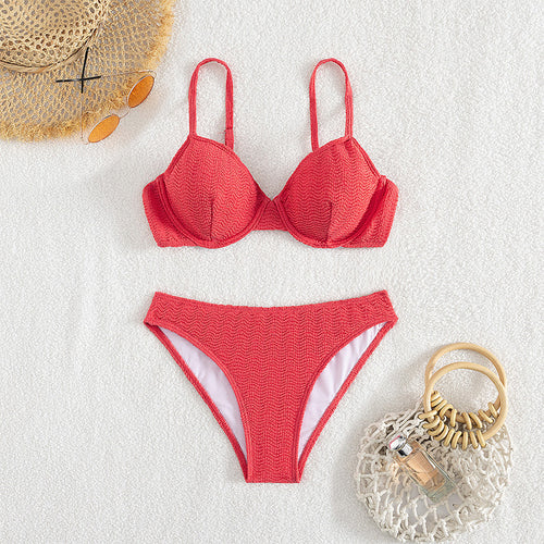 Damen Push-Up-Bikini mit stylishen Texturen EB