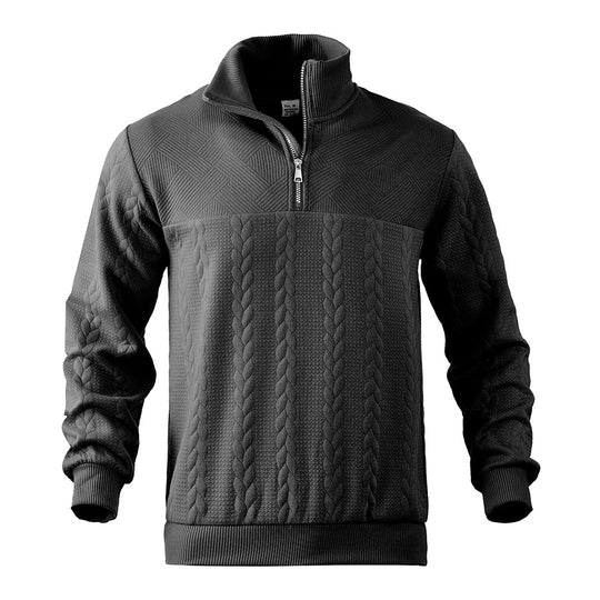 Herren Pullover mit strukturierter Optik und hohem Kragen EB