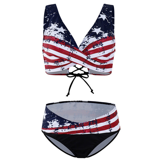 Damen Sportlicher Bikinis mit modischem Wickeldesign EB