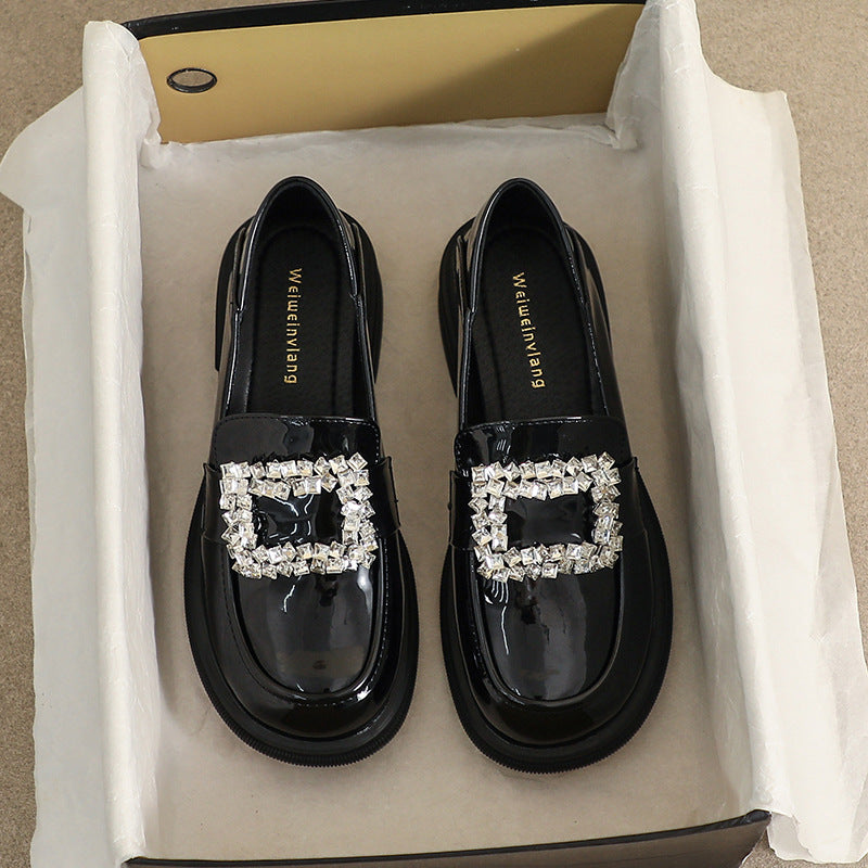 Damen Elegante und stilvolle Mokassins mit Strass-Applikation EB