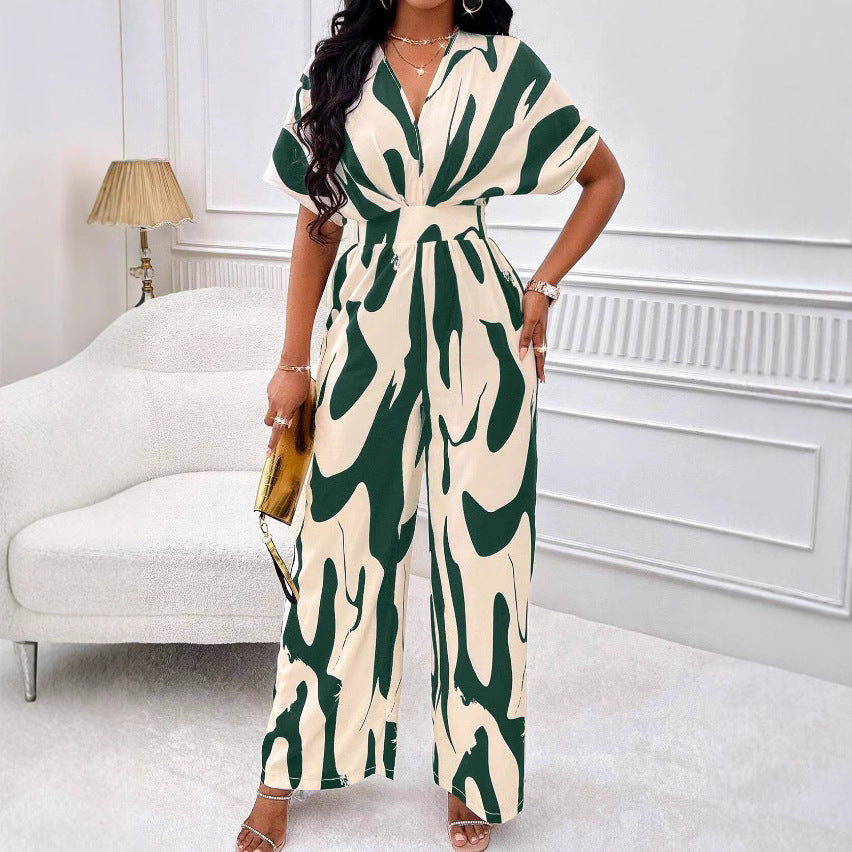 Damen Jumpsuit mit weiten Ärmeln und elegantem Gürtel EB