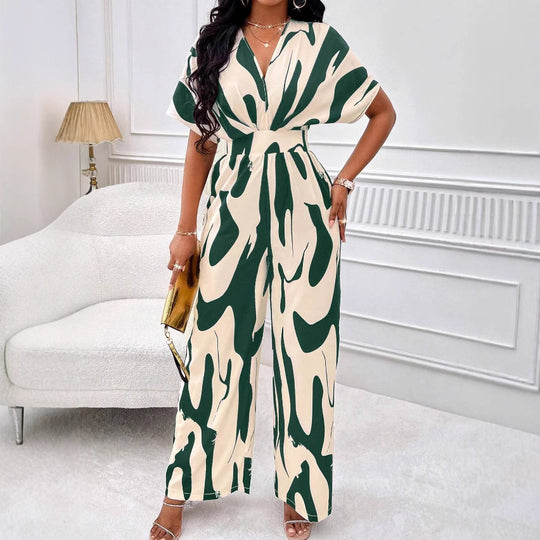 Damen Jumpsuit mit weiten Ärmeln und elegantem Gürtel EB