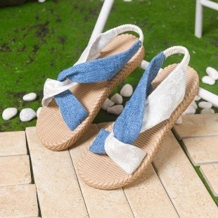 Damen modische Zehentrenner Sandalen EB