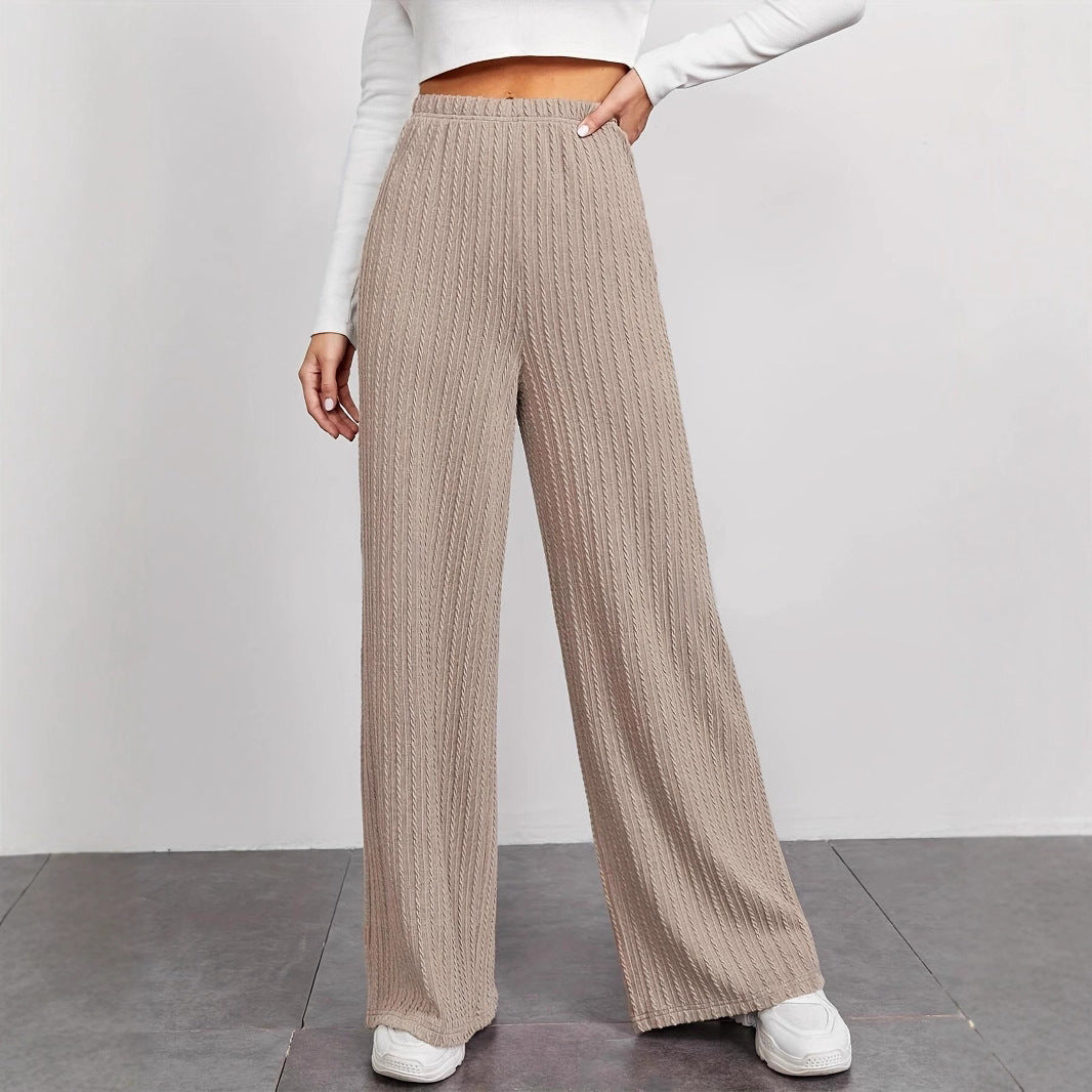 Damen Weitgeschnittene Strickhose mit raffiniertem Strukturmuster EB