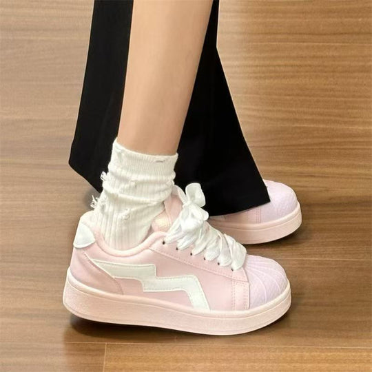 Damen sportliche Sneakers mit einzigartiger Oberflächenstruktur und bequemer Dämpfung EB