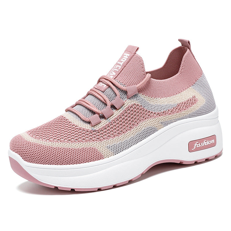 Damen Sportliche Sneakers mit atmungsaktiver Strick-Oberfläche und flexibler Sohle EB