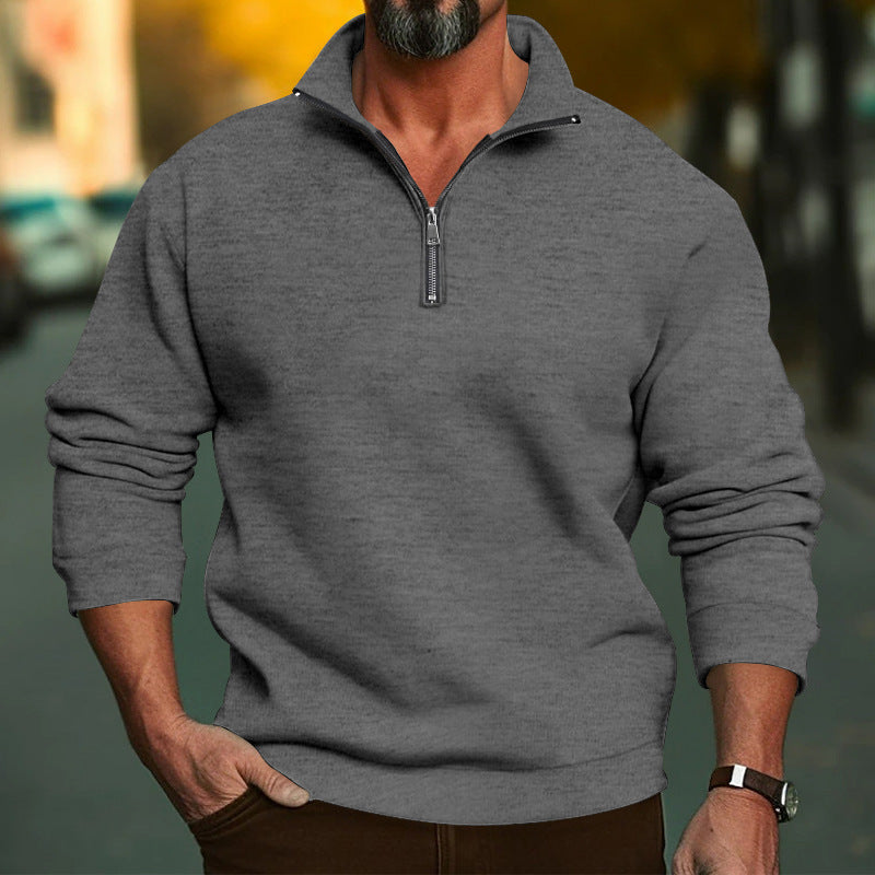 Herren Freizeit-Hoodie mit Reißverschluss und elastischen Bündchen EB