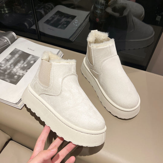 Damen Warm gefütterte Chelsea Boots mit rutschfester Sohle und elegantem Design EB