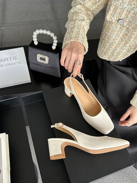 Damen elegante Slingback-Pumps mit modischem Absatz EB