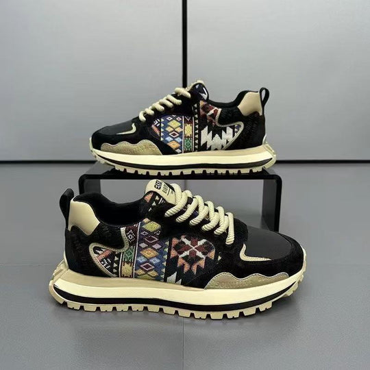 Damen Lifestyle Sneakers mit modernem Ethno-Muster und rutschfester Sohle EB