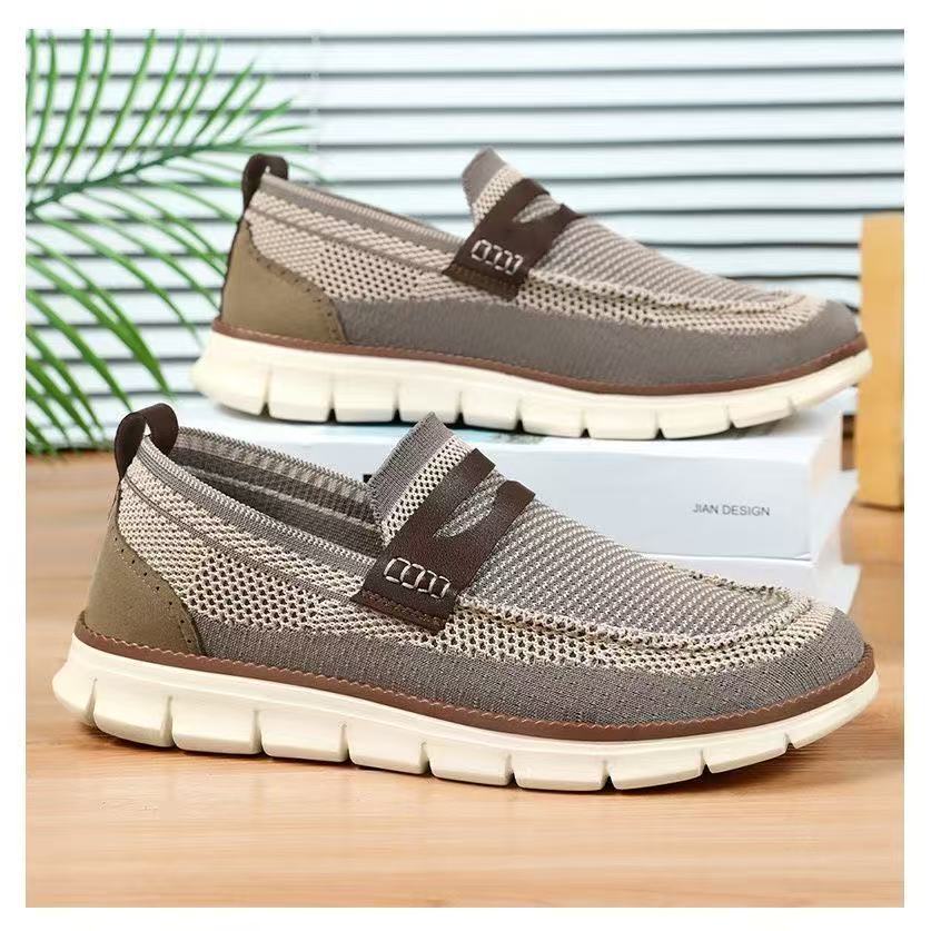 Damen Slip-On Freizeit-Schuhe mit atmungsaktivem Mesh-Obermaterial EB