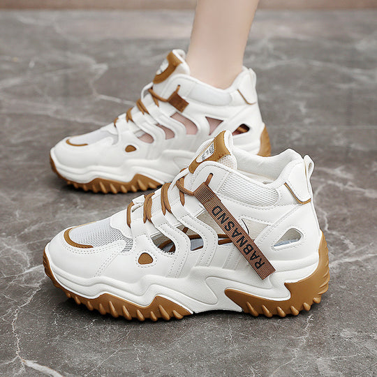 Damen Sportliche High-Top Sneakers mit atmungsaktiver Mesh-Konstruktion und dämpfender Sohle EB