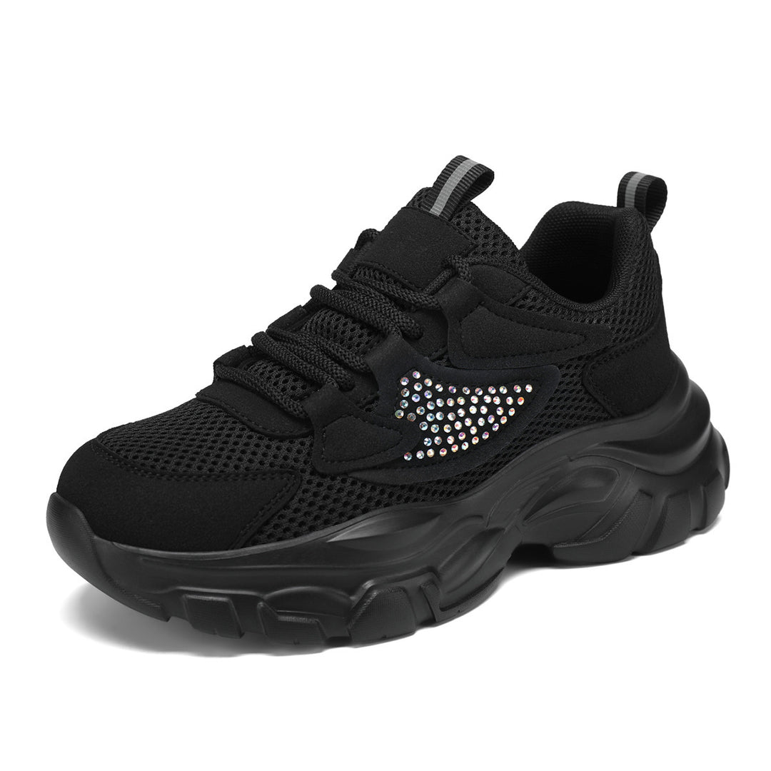 Damen Sportliche Sneakers mit Glitzerdetails und atmungsaktivem Obermaterial EB