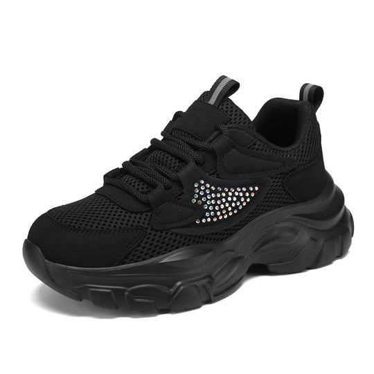 Damen Sportliche Sneakers mit Glitzerdetails und atmungsaktivem Obermaterial EB