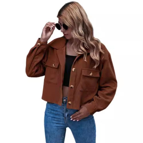 Damen Cordjacke mit praktischen Taschen EB