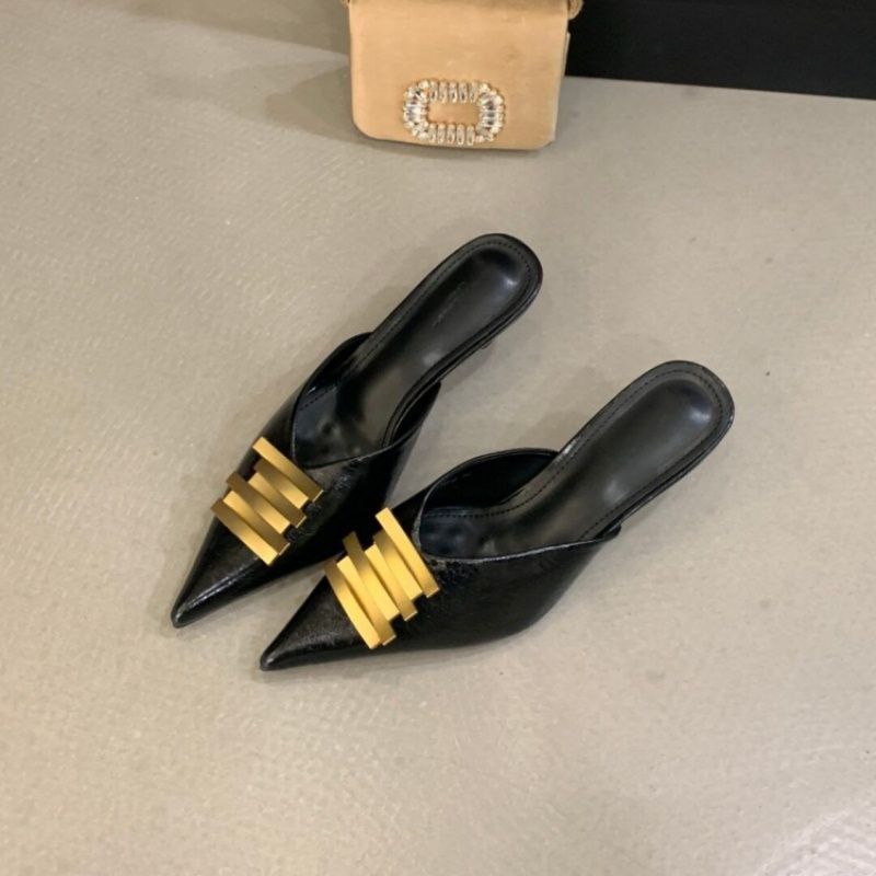 Damen stilvolle Mules mit elastischen Riemchen EB