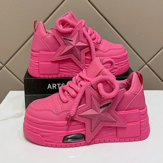 Damen Trendige Chunky Sneakers mit auffälligem Stern-Design EB