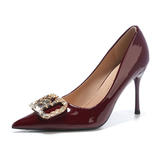 Damen eleganten High Heel Pumps mit funkelndem Schmuckdetail EB