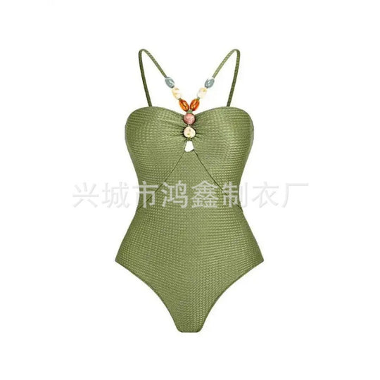 Damen Bandeau-Badeanzug mit asymmetrischem Rock EB