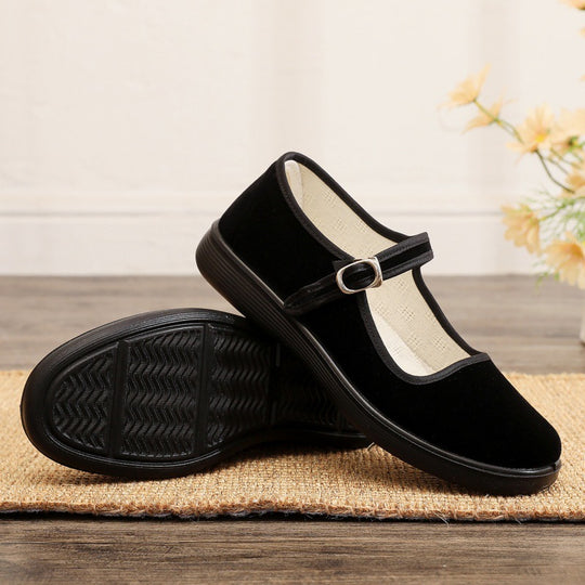 Damen Bequeme Velours-Schuhe EB