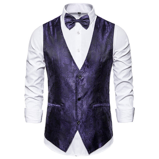 Herren elegante Anzugweste mit feinem Paisleymuster EB
